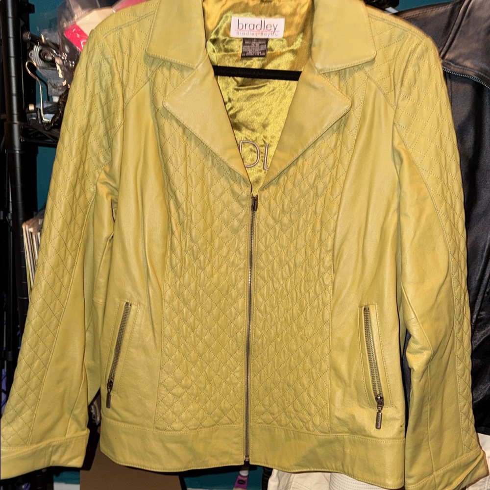 Women's Lime Leather Jacket